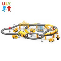 Juguetes Hot Selling Kids Railway Track Kids Car Electric Toys Engineering Train DIY Puzzle Truck Toy Plastic Railway Car Toy