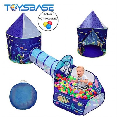 Indoor And Outdoor Yurt Pop Up Playhouse Children Tunnel Tent 3 in 1 With 30 Balls