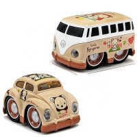 12 PCS 6 Colors Pull Back Return Diecast Metal Alloy Bus Toy Beetle Car